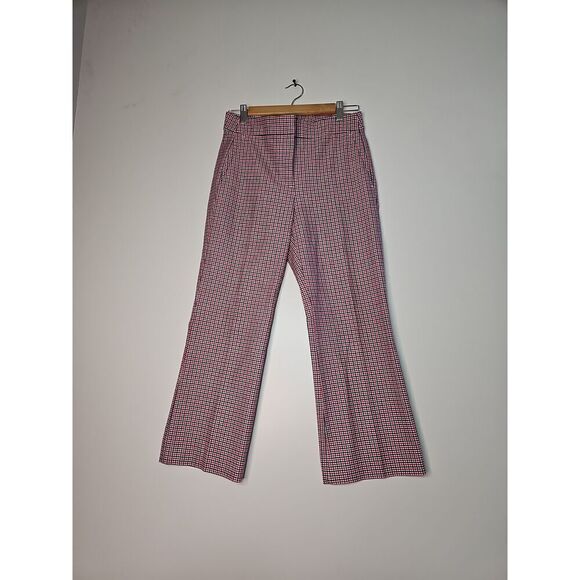J Crew Hayden Red Black Plaid Crop Kickout Pants Size 4 - Picture 11 of 16